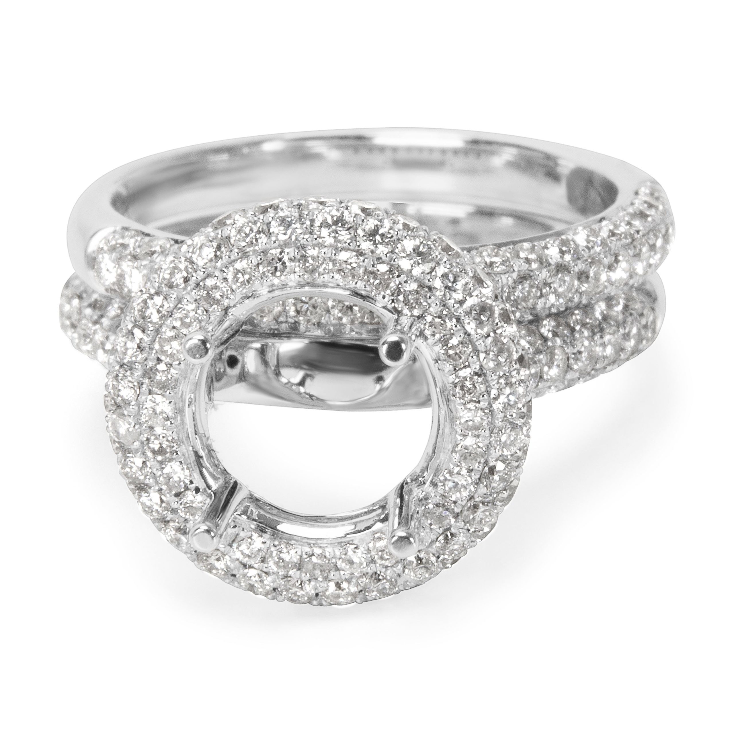 Brand New Pave Diamond Engagement Ring Setting In 18kt White Gold 137 Ctw